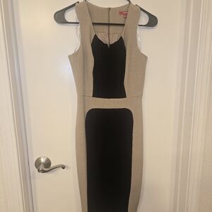 XOXO Black and Tan Halter Sheath Dress